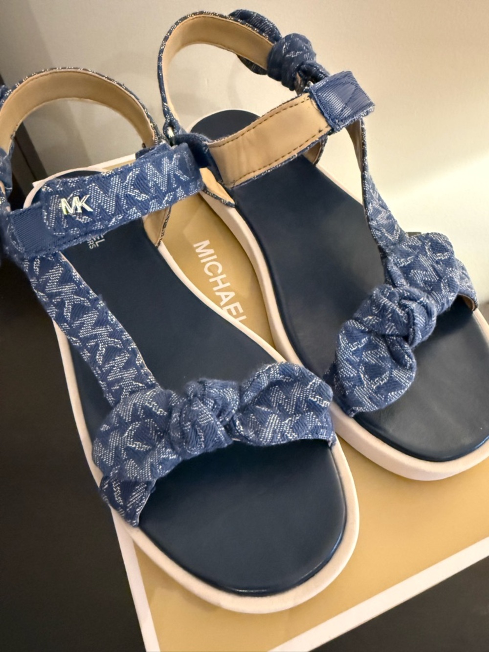 Michael Kors Denim Jacquard Sandals - Blue